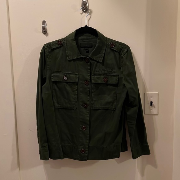 Jcrew| GREEN Safari Jacket with Pleats in the back XS - Picture 2 of 7